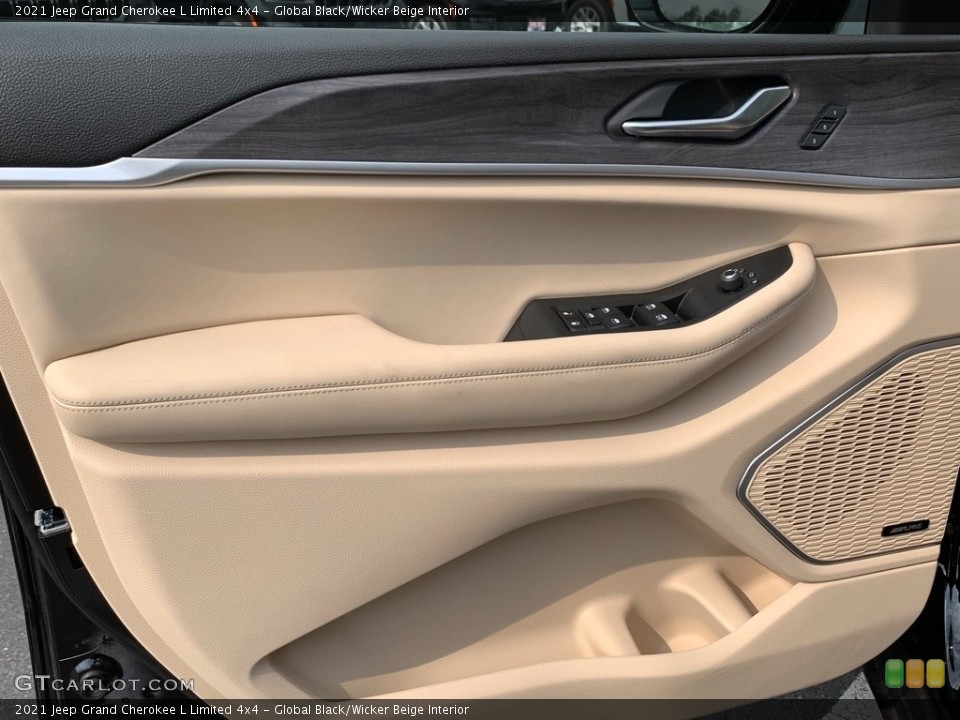 Global Black/Wicker Beige Interior Door Panel for the 2021 Jeep Grand Cherokee L Limited 4x4 #142570590
