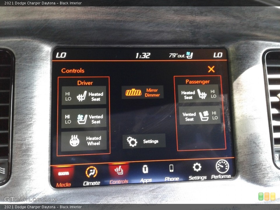 Black Interior Controls for the 2021 Dodge Charger Daytona #142571907
