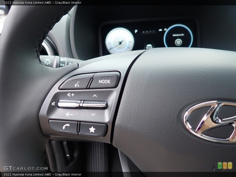Gray/Black Interior Steering Wheel for the 2022 Hyundai Kona Limited AWD #142573557
