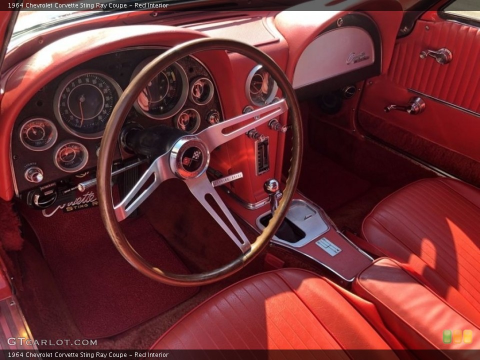 Red Interior Front Seat for the 1964 Chevrolet Corvette Sting Ray Coupe #142579297