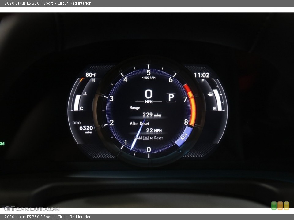 Circuit Red Interior Gauges for the 2020 Lexus ES 350 F Sport #142584031