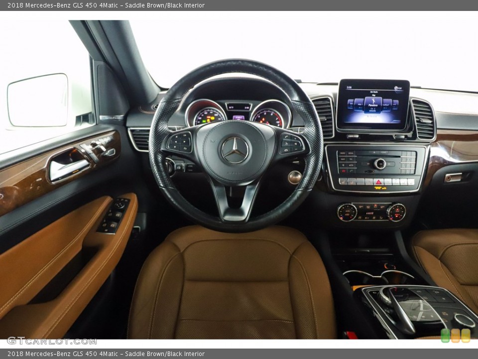 Saddle Brown/Black Interior Dashboard for the 2018 Mercedes-Benz GLS 450 4Matic #142597250