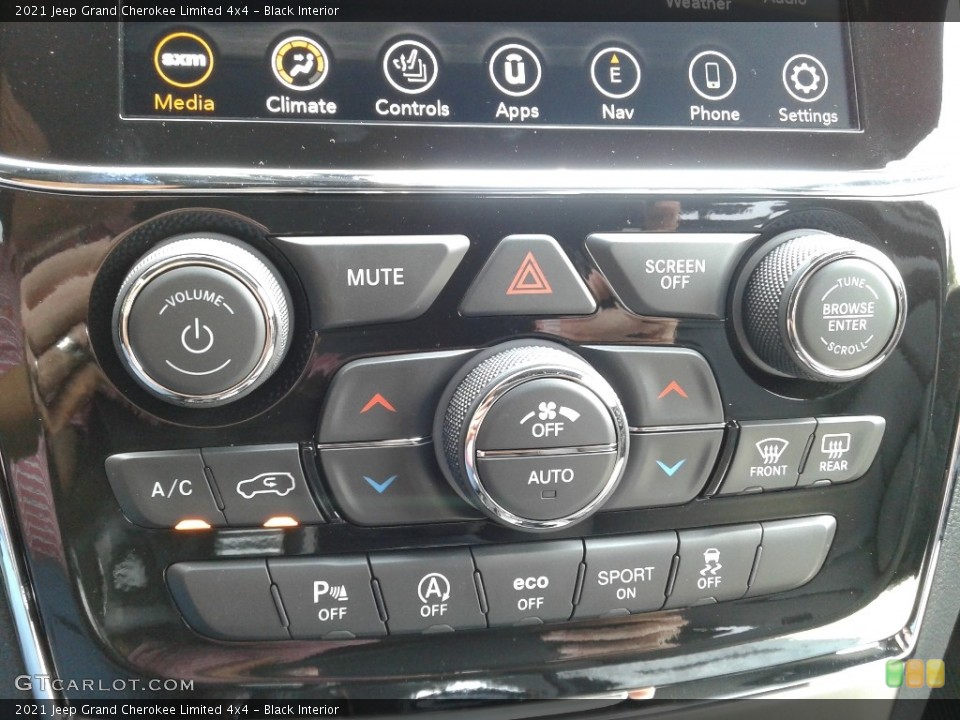 Black Interior Controls for the 2021 Jeep Grand Cherokee Limited 4x4 #142599983