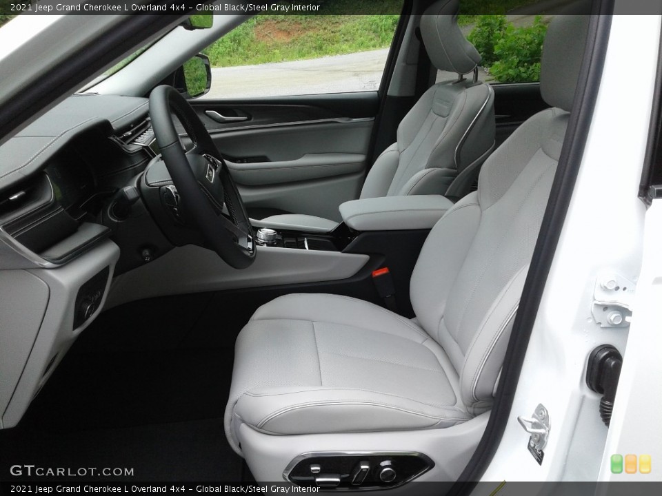 Global Black/Steel Gray Interior Front Seat for the 2021 Jeep Grand Cherokee L Overland 4x4 #142604438