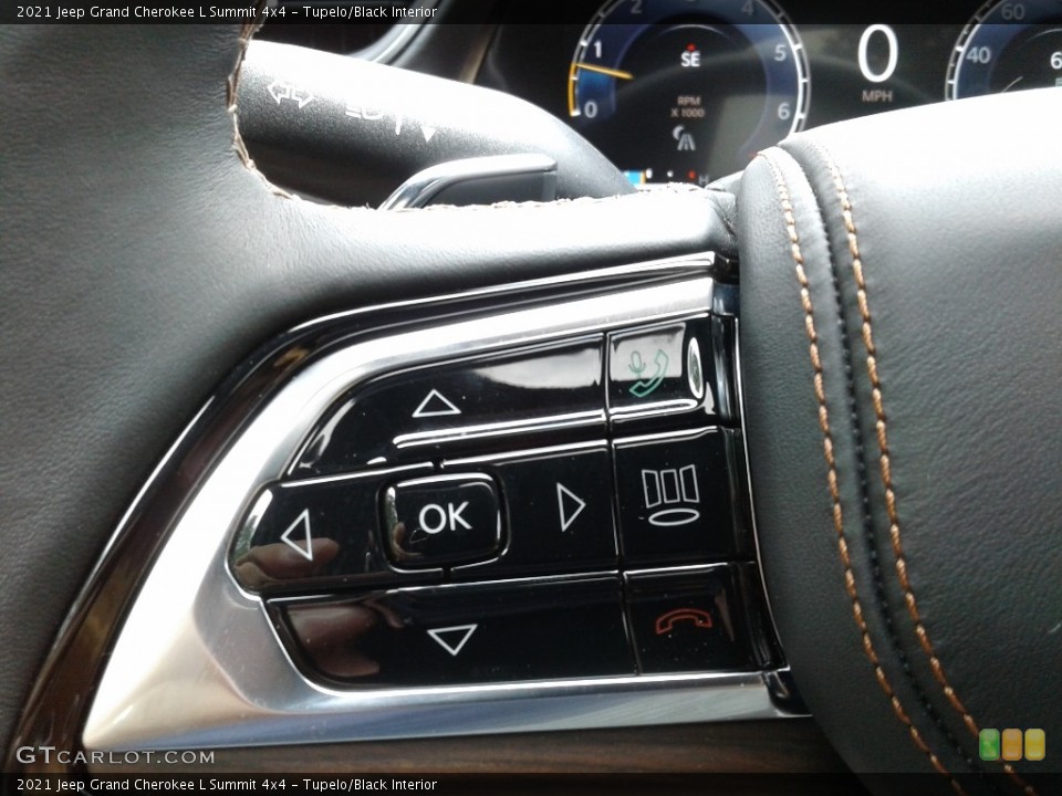 Tupelo/Black Interior Steering Wheel for the 2021 Jeep Grand Cherokee L Summit 4x4 #142606694