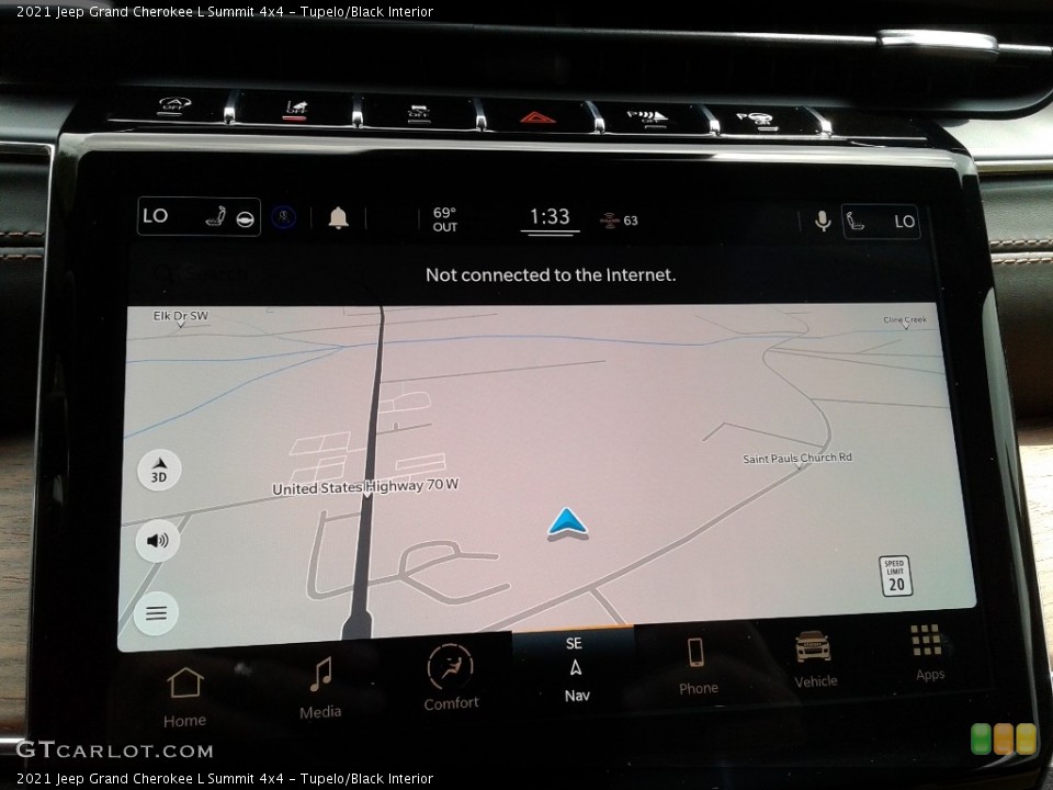 Tupelo/Black Interior Navigation for the 2021 Jeep Grand Cherokee L Summit 4x4 #142606829