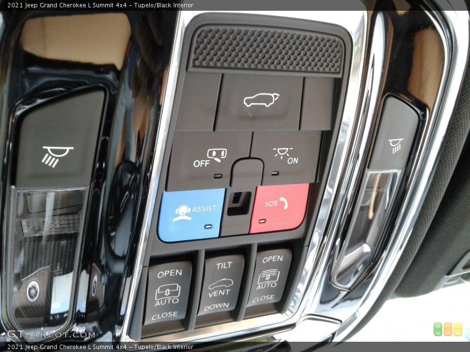 Tupelo/Black Interior Controls for the 2021 Jeep Grand Cherokee L Summit 4x4 #142607042