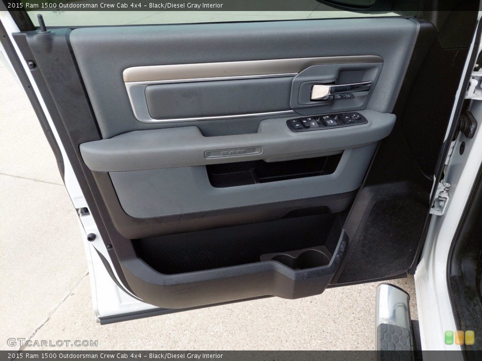 Black/Diesel Gray Interior Door Panel for the 2015 Ram 1500 Outdoorsman Crew Cab 4x4 #142614495