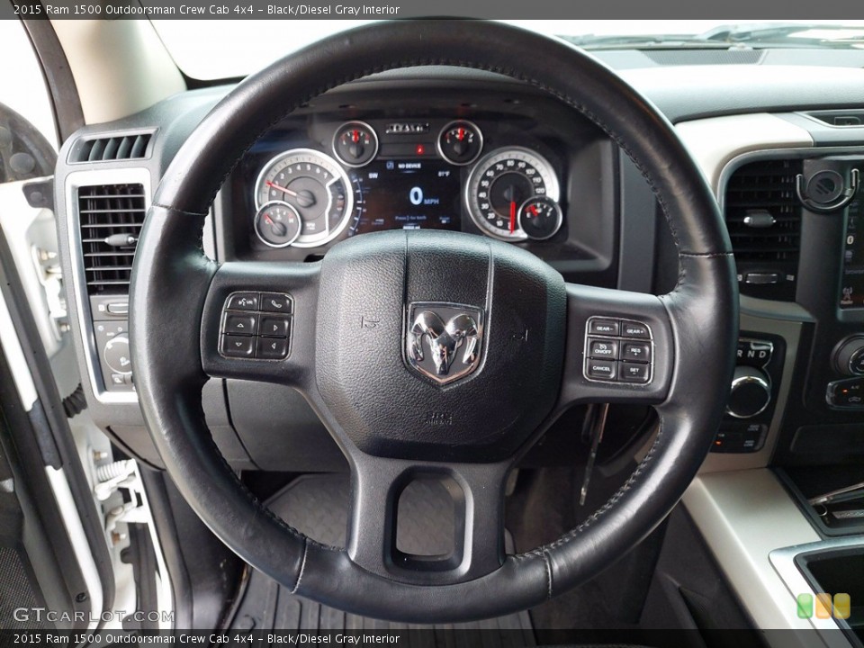 Black/Diesel Gray Interior Steering Wheel for the 2015 Ram 1500 Outdoorsman Crew Cab 4x4 #142614534