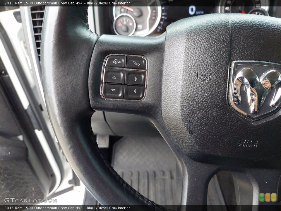 Black/Diesel Gray Interior Steering Wheel for the 2015 Ram 1500 Outdoorsman Crew Cab 4x4 #142614558