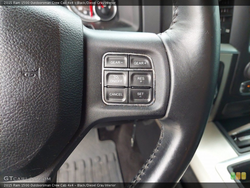 Black/Diesel Gray Interior Steering Wheel for the 2015 Ram 1500 Outdoorsman Crew Cab 4x4 #142614576