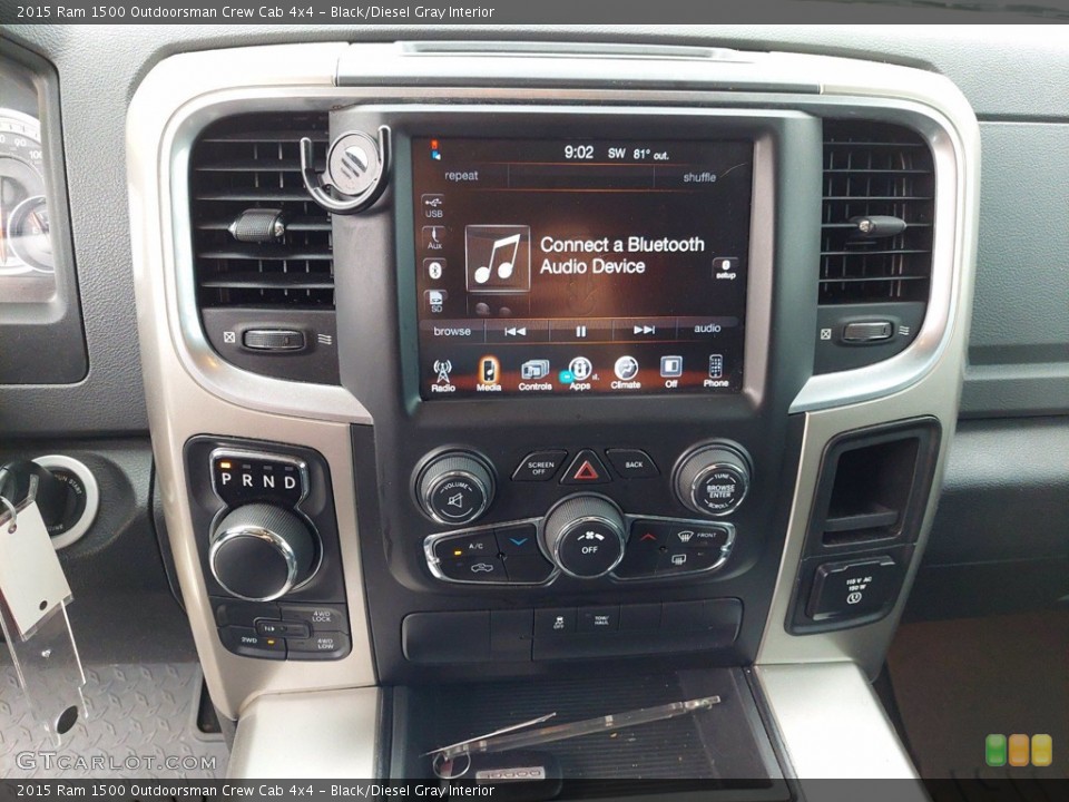 Black/Diesel Gray Interior Controls for the 2015 Ram 1500 Outdoorsman Crew Cab 4x4 #142614624