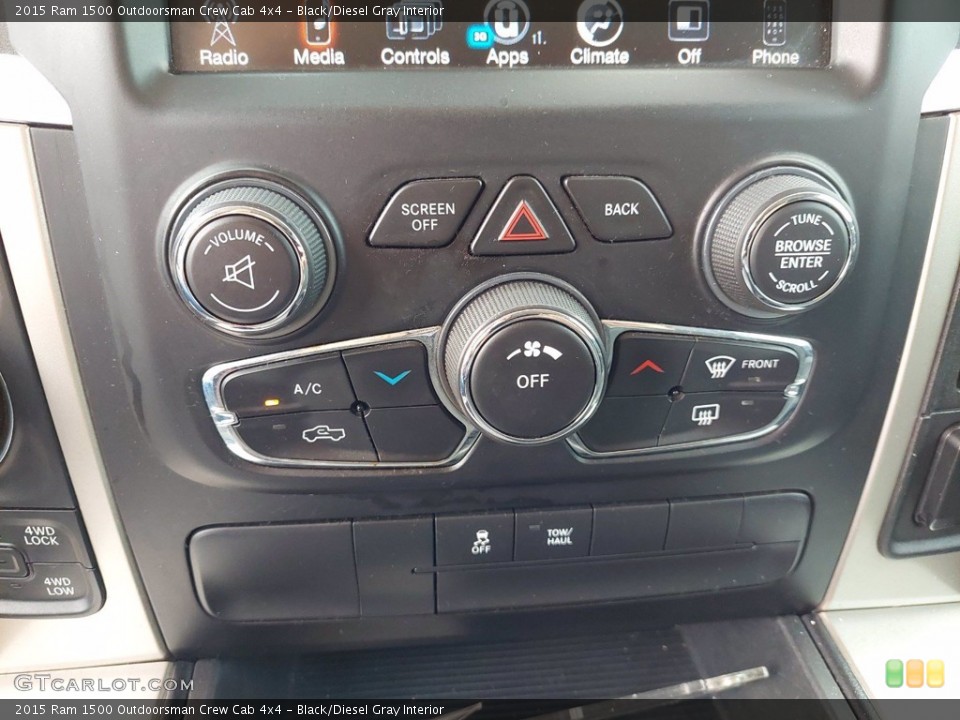 Black/Diesel Gray Interior Controls for the 2015 Ram 1500 Outdoorsman Crew Cab 4x4 #142614717