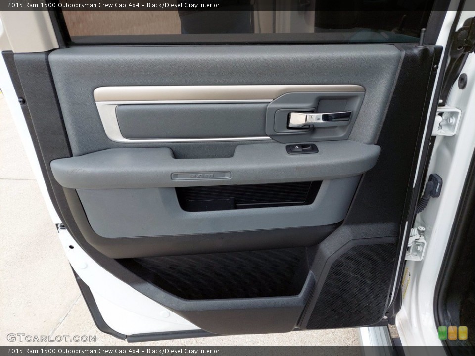 Black/Diesel Gray Interior Door Panel for the 2015 Ram 1500 Outdoorsman Crew Cab 4x4 #142614735