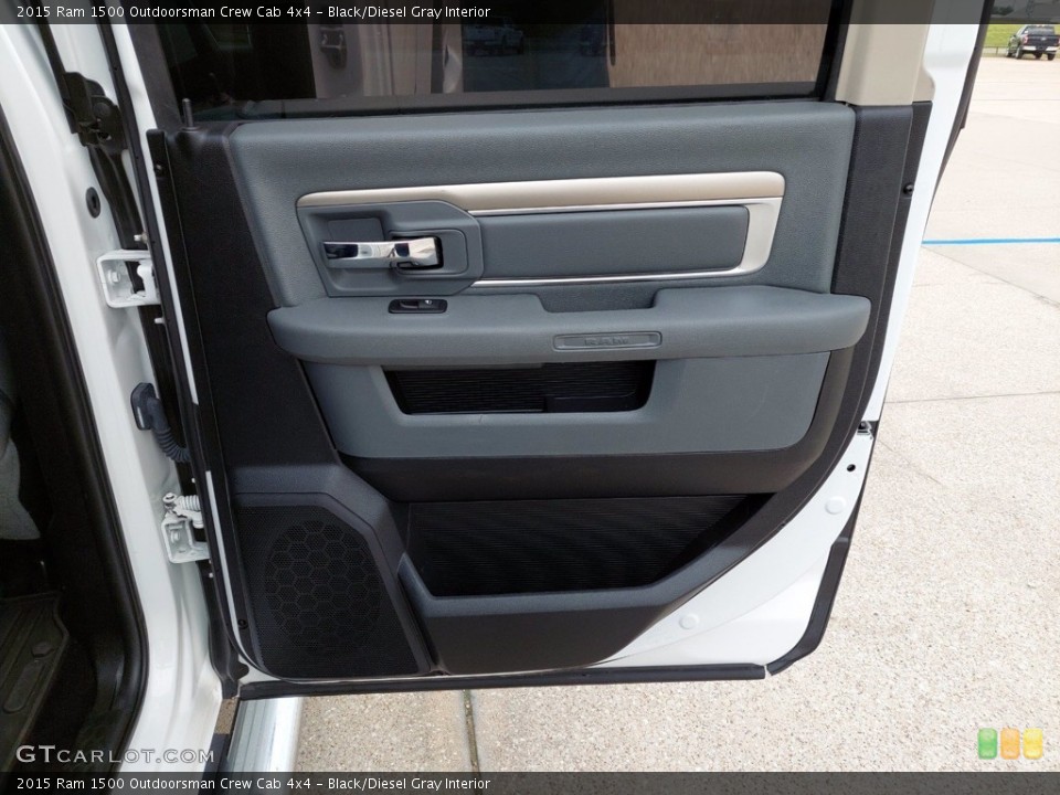 Black/Diesel Gray Interior Door Panel for the 2015 Ram 1500 Outdoorsman Crew Cab 4x4 #142614780