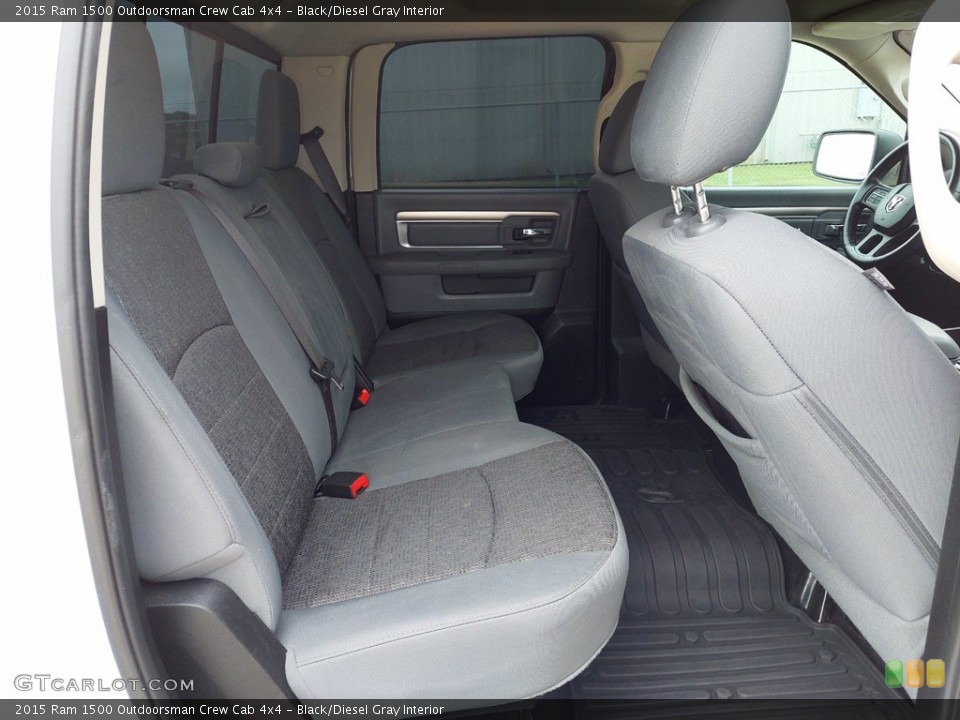 Black/Diesel Gray Interior Rear Seat for the 2015 Ram 1500 Outdoorsman Crew Cab 4x4 #142614801