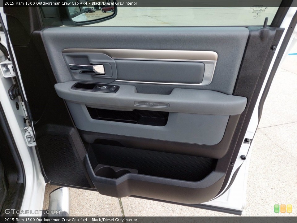 Black/Diesel Gray Interior Door Panel for the 2015 Ram 1500 Outdoorsman Crew Cab 4x4 #142614819
