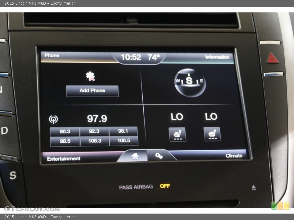 Ebony Interior Controls for the 2015 Lincoln MKZ AWD #142615269