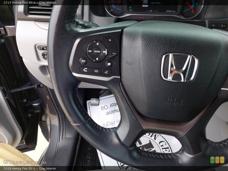 Gray Interior Steering Wheel for the 2019 Honda Pilot EX-L #142618684