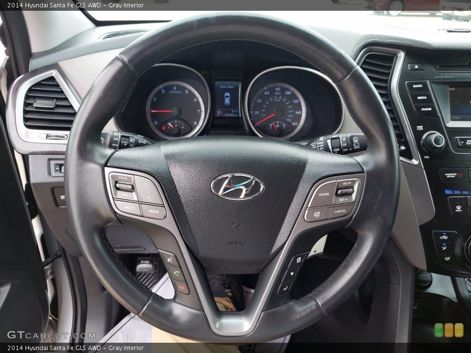 Gray Interior Steering Wheel for the 2014 Hyundai Santa Fe GLS AWD #142619545