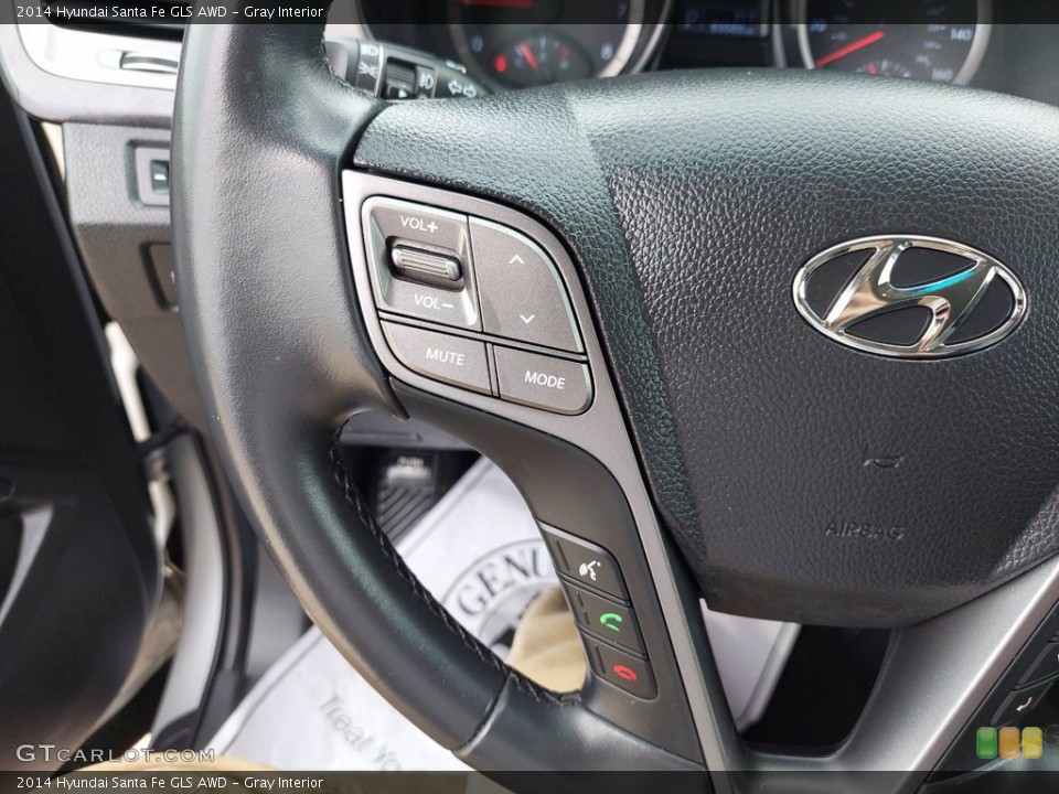 Gray Interior Steering Wheel for the 2014 Hyundai Santa Fe GLS AWD #142619575