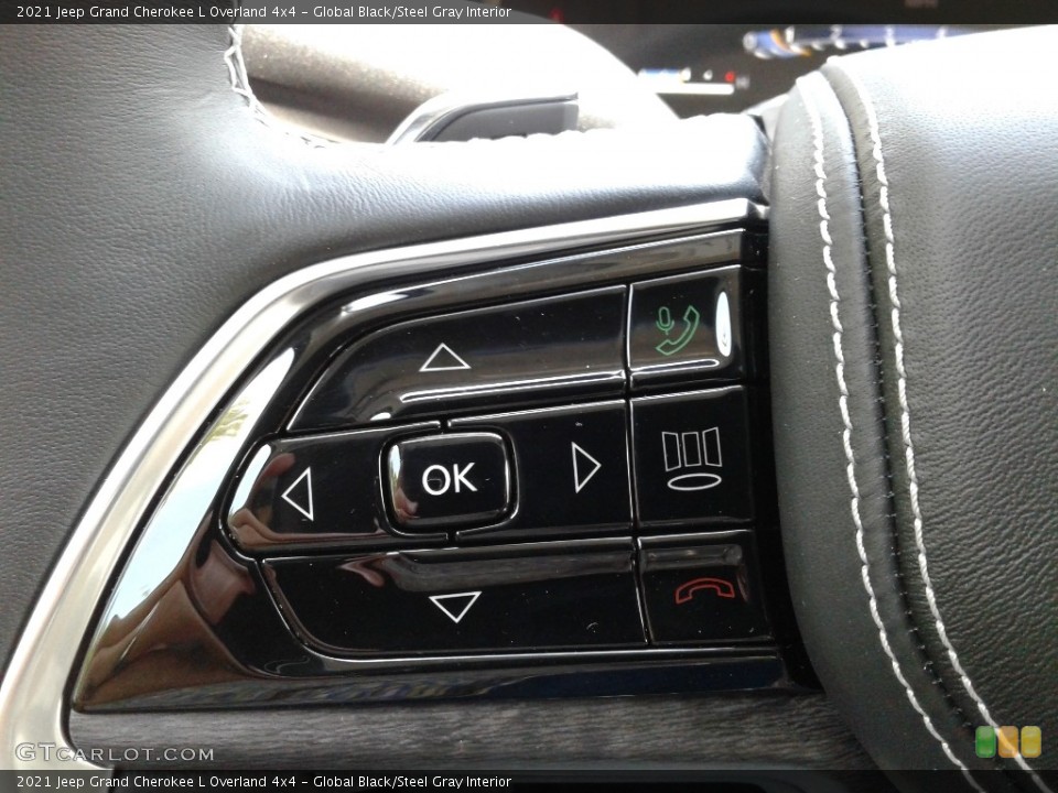Global Black/Steel Gray Interior Steering Wheel for the 2021 Jeep Grand Cherokee L Overland 4x4 #142620001