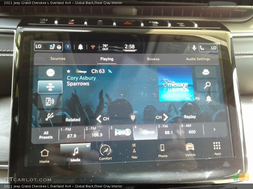 Global Black/Steel Gray Interior Controls for the 2021 Jeep Grand Cherokee L Overland 4x4 #142620079