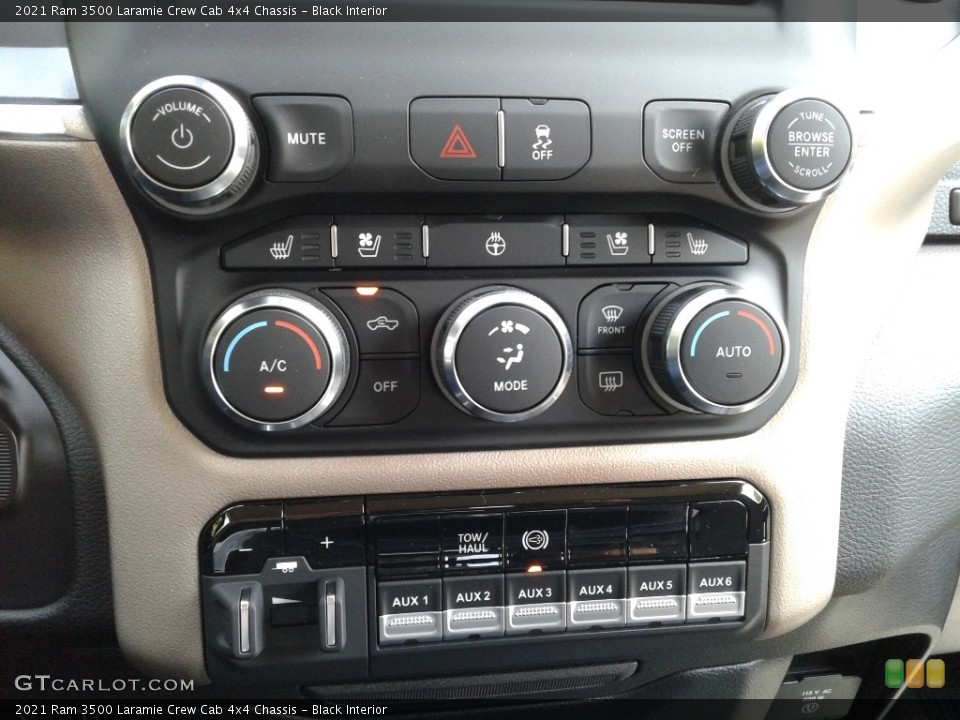 Black Interior Controls for the 2021 Ram 3500 Laramie Crew Cab 4x4 Chassis #142621006