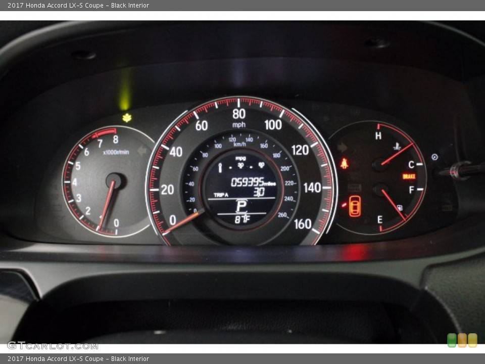 Black Interior Gauges for the 2017 Honda Accord LX-S Coupe #142623226