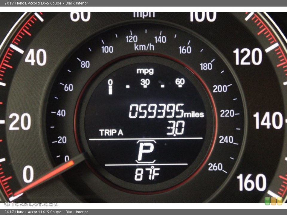 Black Interior Gauges for the 2017 Honda Accord LX-S Coupe #142623241