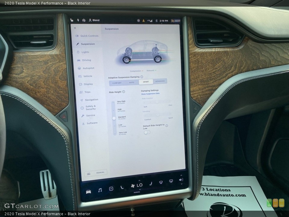 Black Interior Controls for the 2020 Tesla Model X Performance #142628909