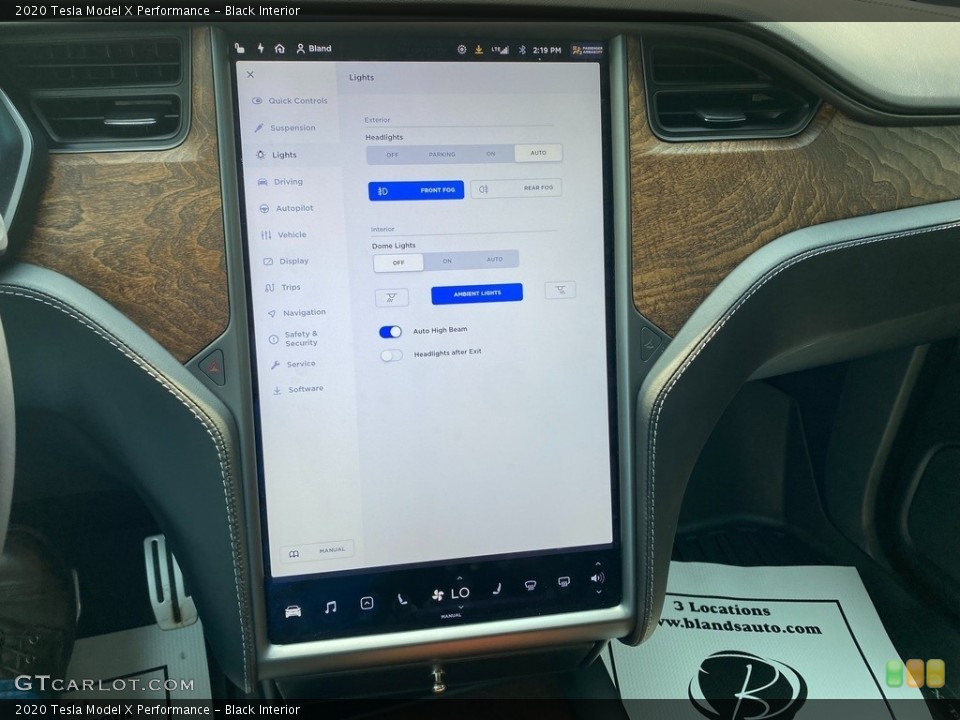 Black Interior Controls for the 2020 Tesla Model X Performance #142628927