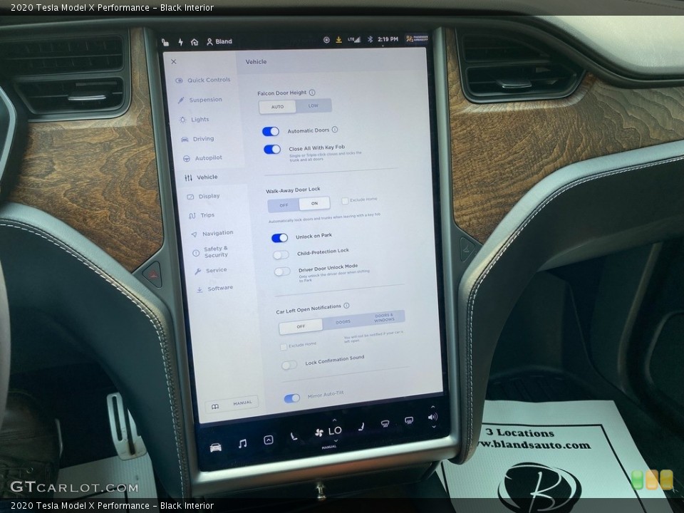 Black Interior Controls for the 2020 Tesla Model X Performance #142628987