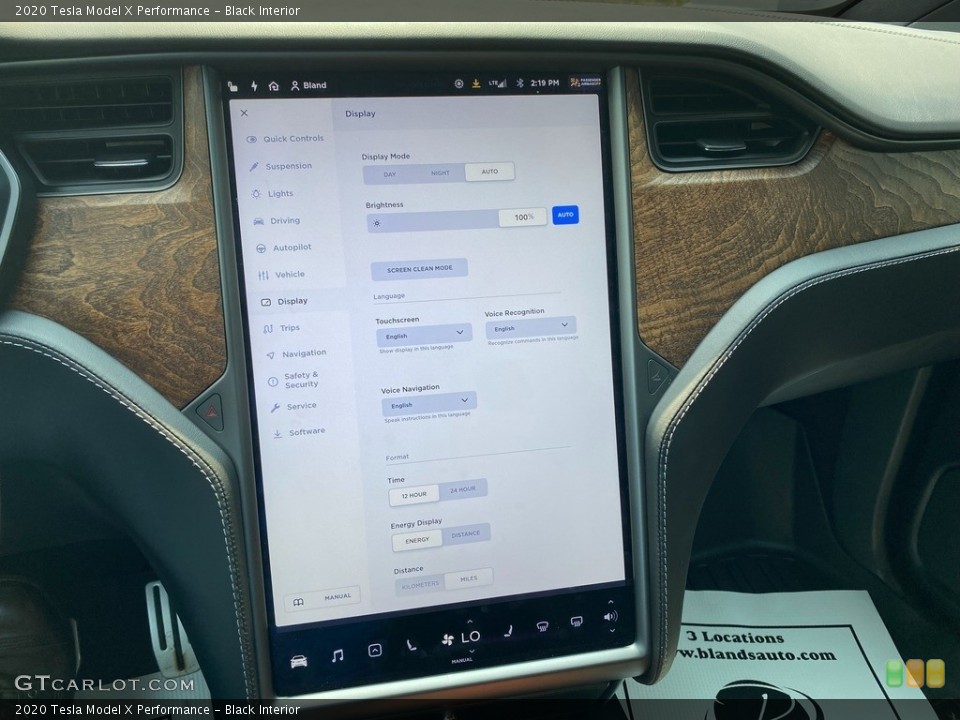 Black Interior Controls for the 2020 Tesla Model X Performance #142629002