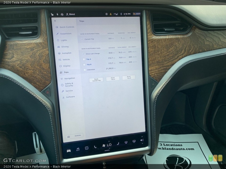 Black Interior Controls for the 2020 Tesla Model X Performance #142629025