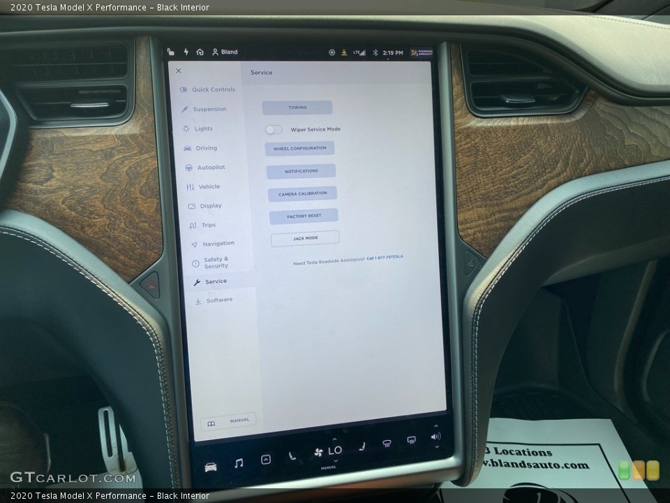Black Interior Controls for the 2020 Tesla Model X Performance #142629089