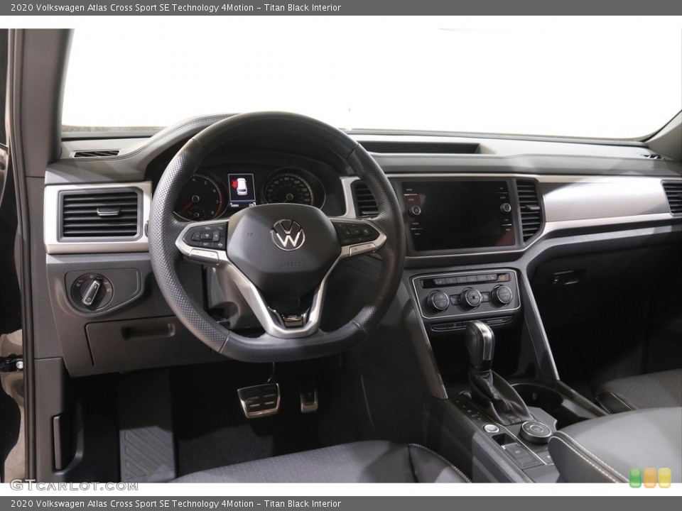 Titan Black Interior Dashboard for the 2020 Volkswagen Atlas Cross Sport SE Technology 4Motion #142630961