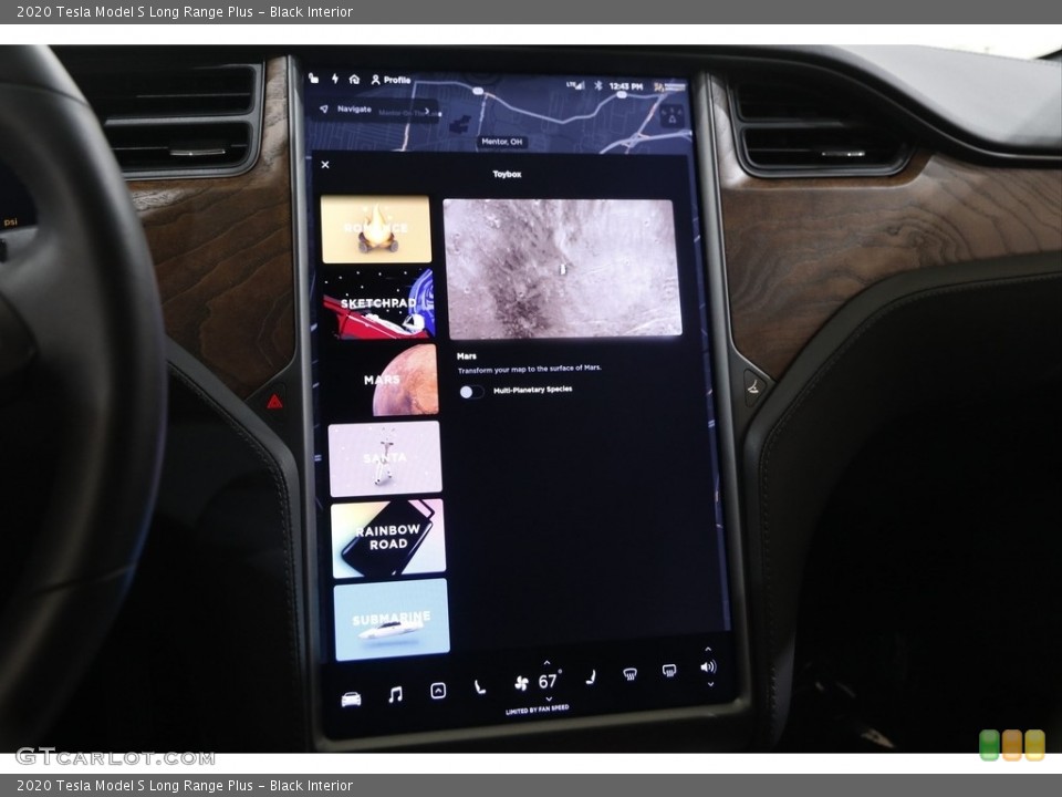 Black Interior Controls for the 2020 Tesla Model S Long Range Plus #142632824