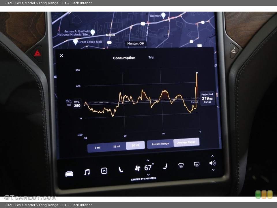Black Interior Controls for the 2020 Tesla Model S Long Range Plus #142632836