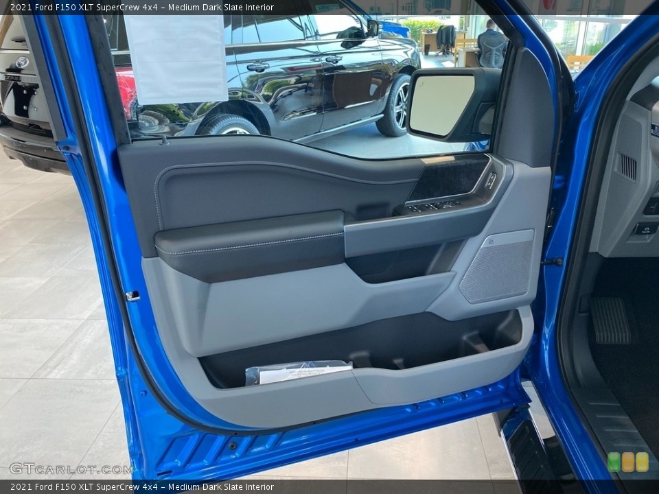 Medium Dark Slate Interior Door Panel for the 2021 Ford F150 XLT SuperCrew 4x4 #142634833