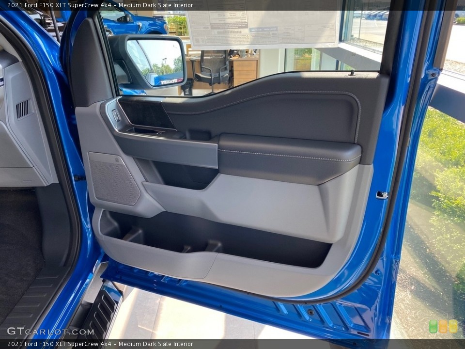 Medium Dark Slate Interior Door Panel for the 2021 Ford F150 XLT SuperCrew 4x4 #142635047