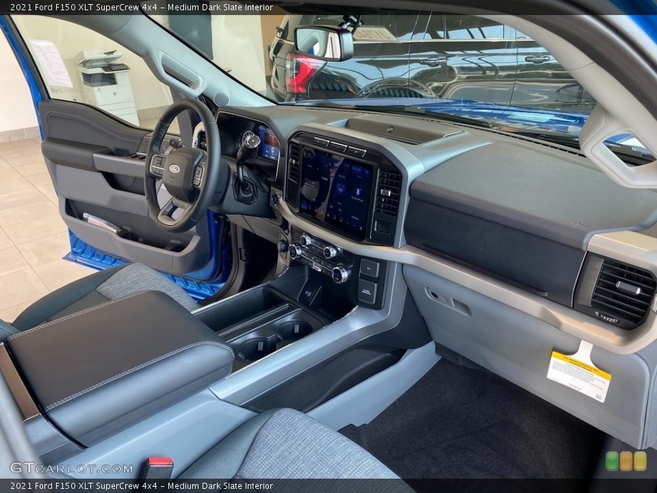 Medium Dark Slate Interior Dashboard for the 2021 Ford F150 XLT SuperCrew 4x4 #142635080