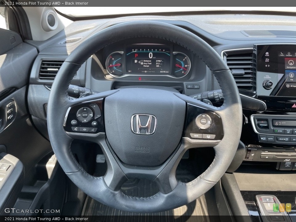 Black Interior Steering Wheel for the 2021 Honda Pilot Touring AWD #142636598