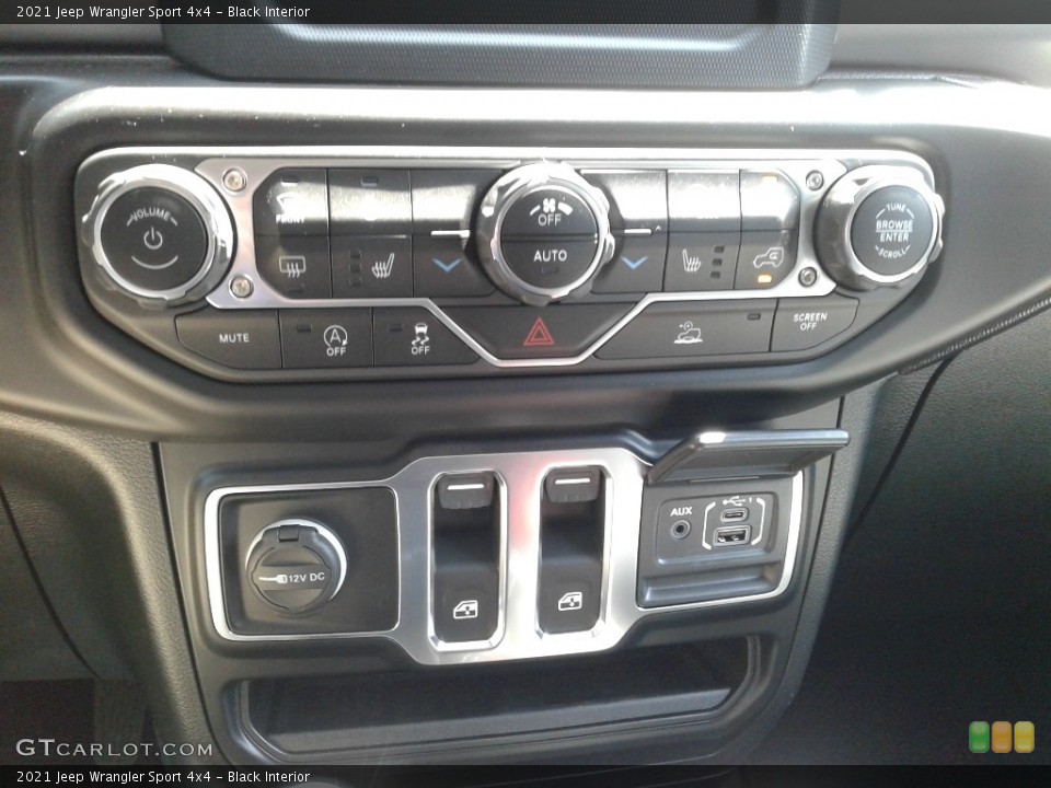 Black Interior Controls for the 2021 Jeep Wrangler Sport 4x4 #142638491