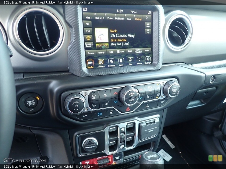 Black Interior Controls for the 2021 Jeep Wrangler Unlimited Rubicon 4xe Hybrid #142639760