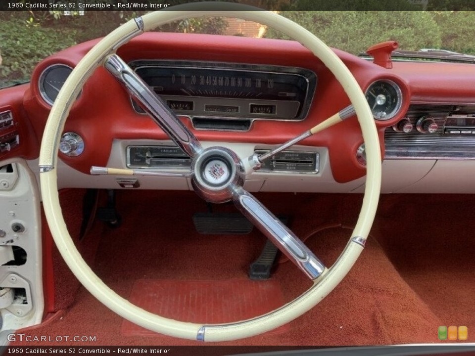 Red/White Interior Steering Wheel for the 1960 Cadillac Series 62 Convertible #142639991