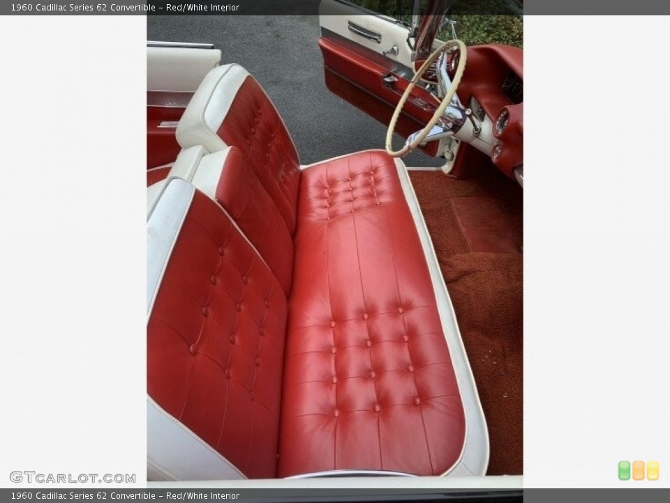 Red/White Interior Front Seat for the 1960 Cadillac Series 62 Convertible #142640003