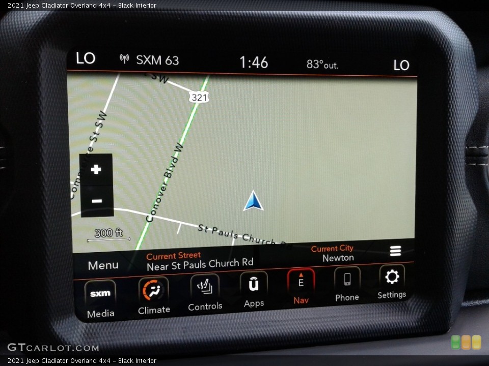 Black Interior Navigation for the 2021 Jeep Gladiator Overland 4x4 #142646299