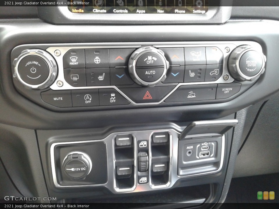 Black Interior Controls for the 2021 Jeep Gladiator Overland 4x4 #142646395
