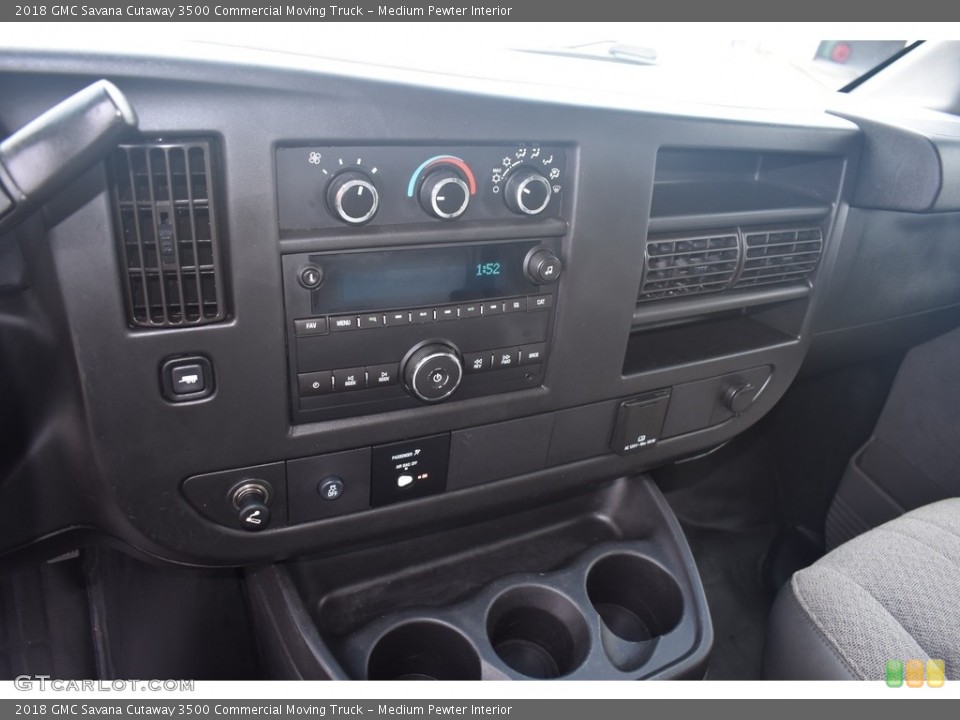 Medium Pewter Interior Controls for the 2018 GMC Savana Cutaway 3500 Commercial Moving Truck #142646491